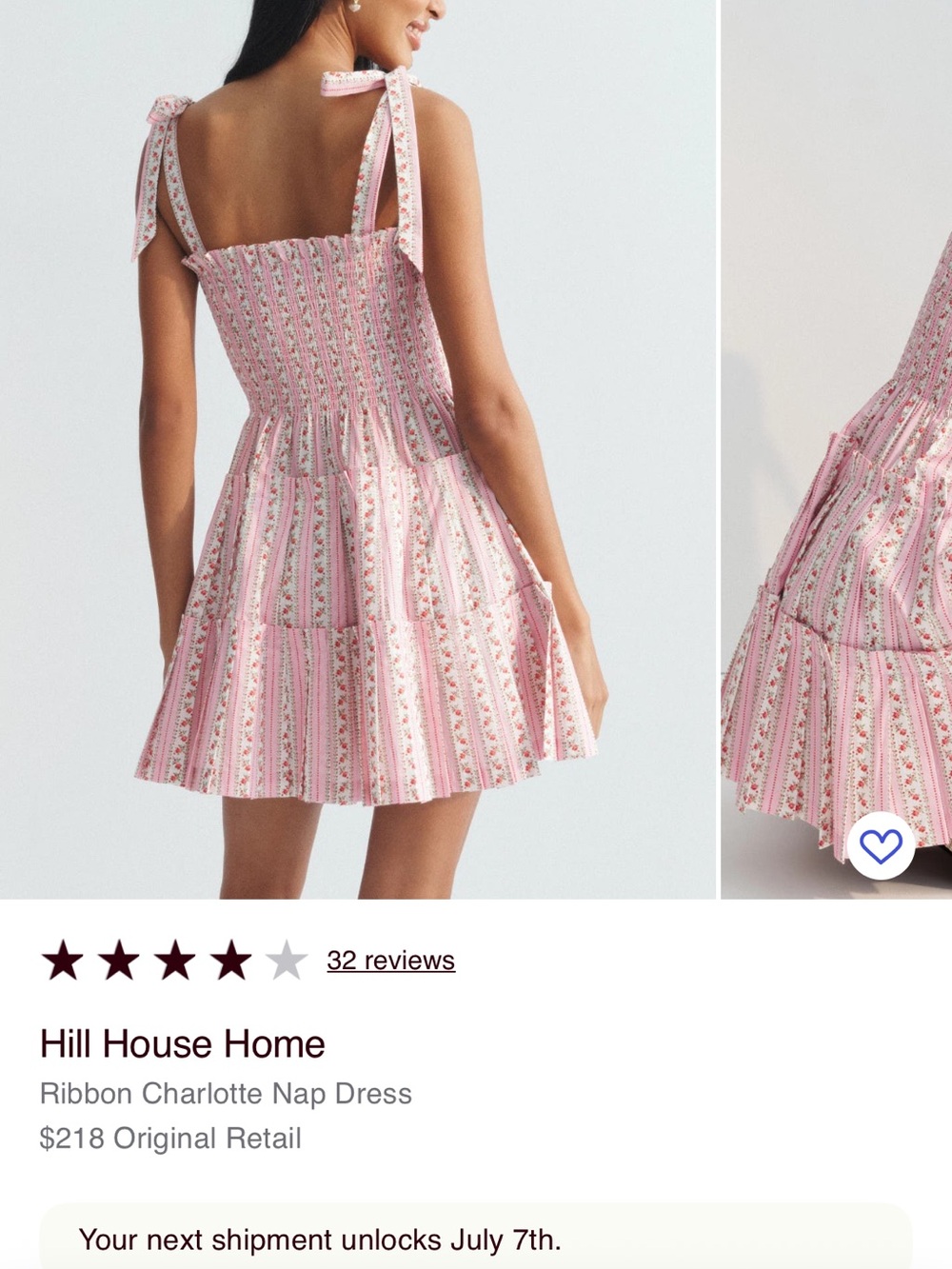 Hill House Home Charlotte Nap Mini Dress - Pink Floral - Picture 3 of 9